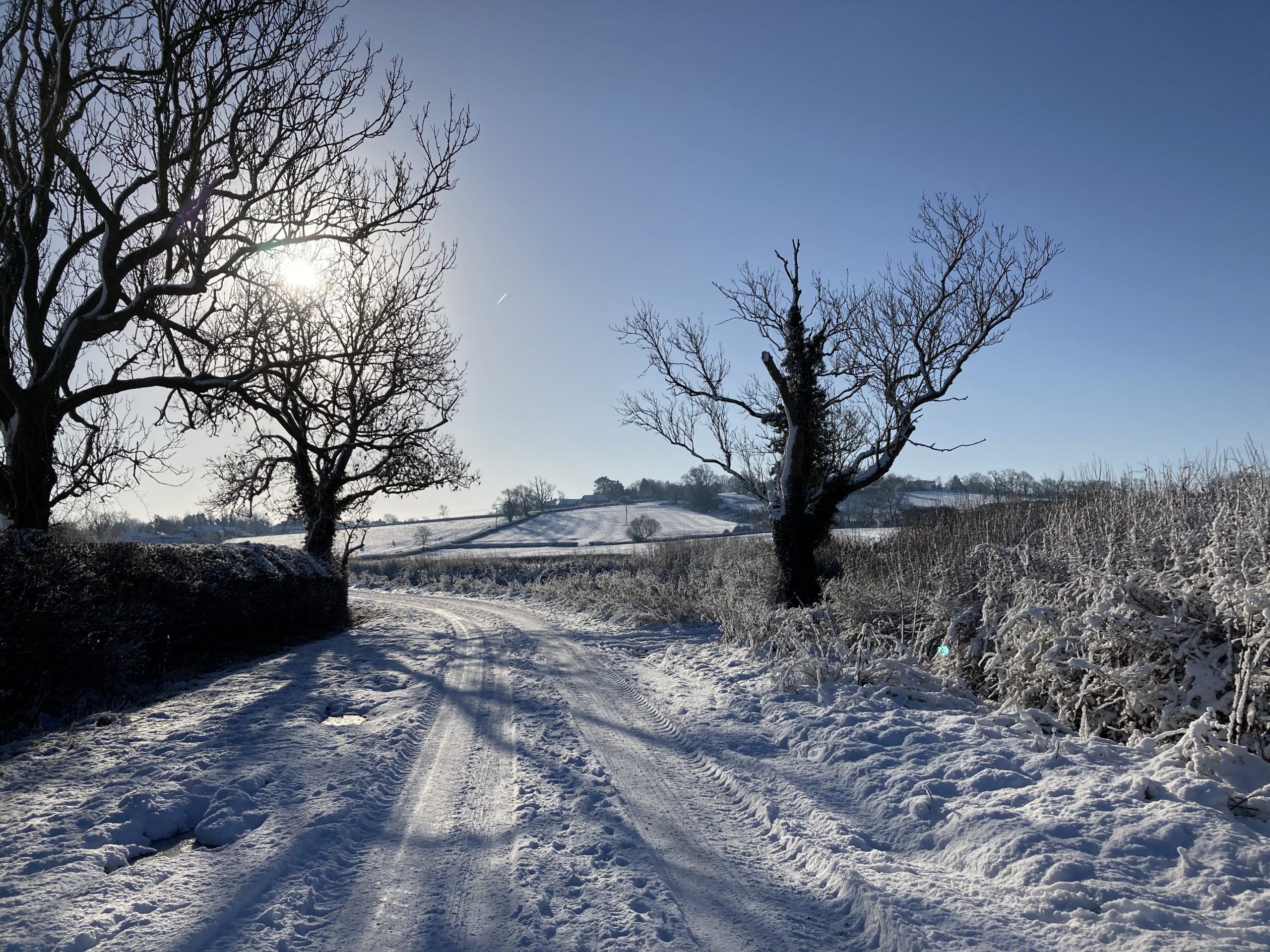 Snow on Lubenham Road - Jan 2021